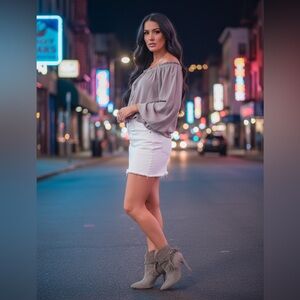 Raye taupe suede booties